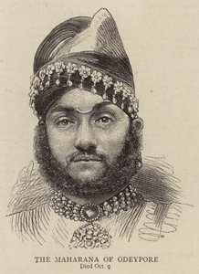 Az odeypore-i maharana (metszet) alkotó: English School