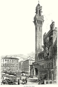 A piactér, Siena (metszet) alkotó: English School