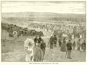 A melbourne-i versenypálya a kupa napján alkotó: English School