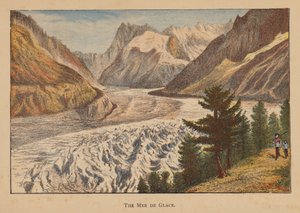 A Mer de Glace (színes litográfia) alkotó: English School