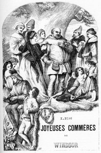 Windsori víg feleségek – Les Joyeuses Commeres de Windsor – Illusztráció a „” Completes de William Shakespeare”-ben” 1866 – E kiadás illusztrációi és általános formája Cassell illusztrált Shakespeare-jéből származik, amely Londonban jelent meg alkotó: English School