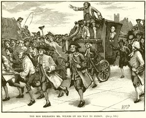 Der Mob befreit Mr. Wilkes auf dem Weg ins Gefängnis