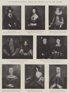 "Nagy-Britannia és Írország uralkodói" a New Gallery-ben (litho) alkotó: English School
