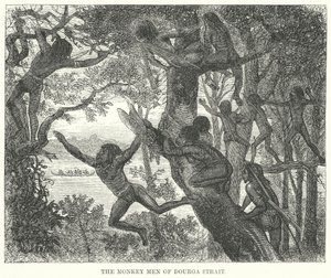 A Dourga-szoros majomemberei (metszet) alkotó: English School