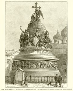 A novgorodi emlékmű a Birodalom ezredik évfordulójára emlékezve, 1862 alkotó: English School