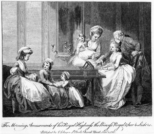 Királyi Fensége, Királyi Hercegnő és 4 nővére reggeli mulatságai, 1782 alkotó: English School