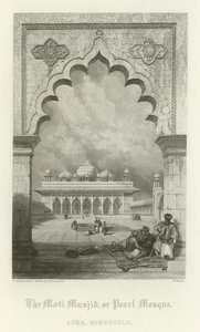 A Moti Masjid, vagy Gyöngymecset, Agra, India alkotó: English School
