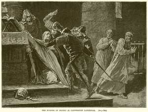 Becket meggyilkolása a canterburyi katedrálisban alkotó: English School