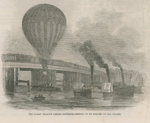 A nassaui léggömb a Battersea híd mellett alkotó: English School