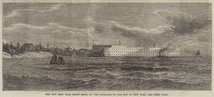 Az új erőd Sandy Hook közelében, a New York-i öböl bejáratánál (metszet) alkotó: English School