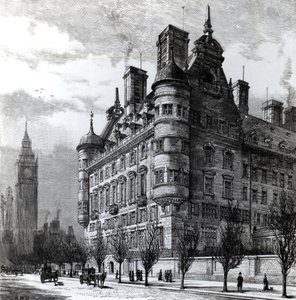The New Police Offices on the Victoria Embankment, H.W.B. metszet, megjelent a 