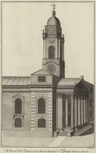 A Szent György-plébániatemplom északnyugati kilátása, Hannover Square, London