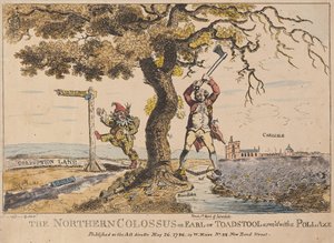 The Northern Colossus vagy Earl of Toadstool, kocsma. 1786 (kézzel színezett metszet) alkotó: English School