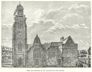 A Szent Márton-templom régi temploma (metszet) alkotó: English School