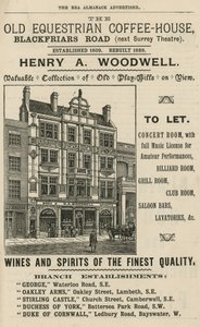 The Old Equestrian Coffee House, Blackfriars Road, London alkotó: English School