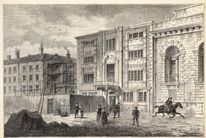 A régi postahivatal a Lombard utcában, 1800 körül alkotó: English School