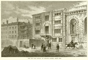 A régi postahivatal a Lombard utcában, 1800 körül alkotó: English School
