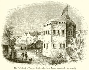 A Paris Garden Theatre, Southwark, ahol Jonson alkalmanként fellépett alkotó: English School