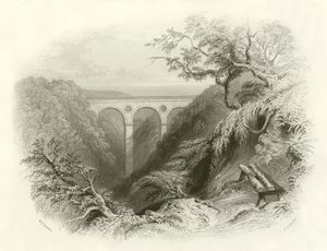 A Peaths Bridge és a szakadék, Berwickshire alkotó: English School