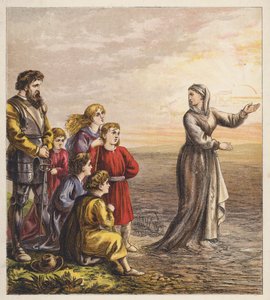 A zarándokgyerekek (színes litográfia) alkotó: English School