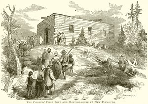 A zarándokok első erődje és találkozóháza New Plymouthban alkotó: English School