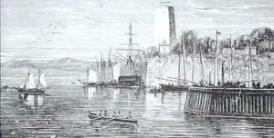 A Potomac folyó, Washington D.C., USA, Thomas Milner tiszteletes "The Gallery of Geography" című, 1880 körül kiadott művéből (metszet). alkotó: English School