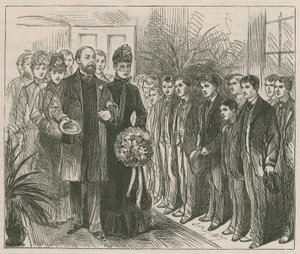 A walesi herceg és hercegnő megnyitja a Working Lads Institute-ot, Whitechapel alkotó: English School