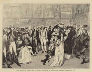 A walesi herceg és Sir Joshua Reynolds a Királyi Akadémia kiállításán alkotó: English School