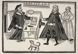 The Proctor and Parator, egy traktátus címlapja a spirituális bíróságok visszaéléseiről és túlzásairól, 1641 alkotó: English School