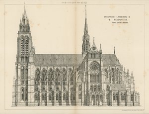 A javasolt katedrális Westminsterben alkotó: English School
