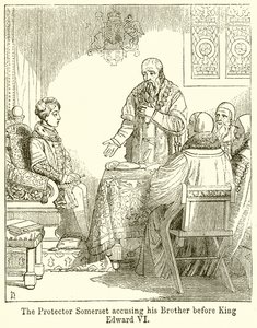 Somerset protektor, aki testvérét vádolja VI. Edward király előtt alkotó: English School