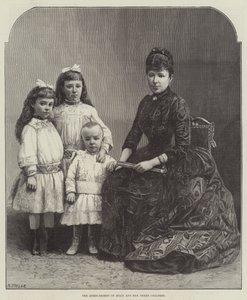 A spanyol királynő és három gyermeke (metszet) alkotó: English School