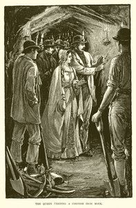 A királynő egy cornwalli vasbányába látogat alkotó: English School
