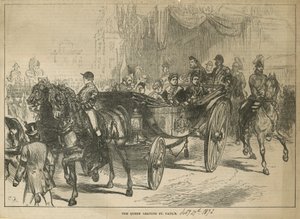 A királynő elhagyja a Szent Pál-székesegyházat alkotó: English School