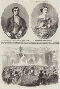 A királynő látogatása a francia nagykövetségen (metszet) alkotó: English School