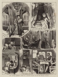 A vasúti kérdés, jegyzetek egy Pullman Palace-kocsiban a midlandi vasúton (metszet) alkotó: English School