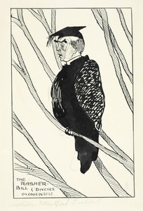 The Rasher-Bill (Divers Oxoniensis): Hastings Rashdall (1858-1924) (toll, tinta és ceruza papíron) alkotó: English School