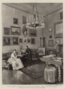 A dán királyi család legutóbbi összejövetele Koppenhágában (metszet) alkotó: English School
