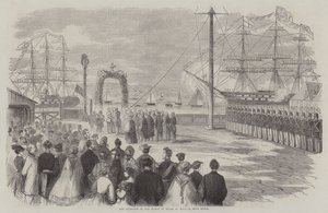 A walesi herceg fogadása Halifaxban (Új-Skócia) (metszet) alkotó: English School