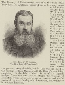 W C Ingram tiszteletes, Peterborough új dékánja (metszet) alkotó: English School