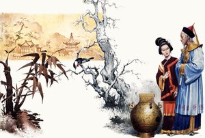 A rejtvényt. A kínai udvari bűvész a herceget vázává varázsolja. alkotó: English School