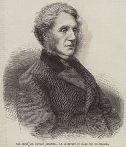 Edward Cardwell képviselő, a gyarmatok államtitkára (metszet) alkotó: English School