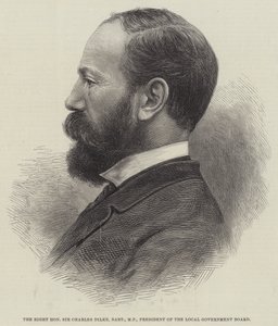 Tisztelt Sir Charles Dilke, Baronet, képviselő, az önkormányzati testület elnöke (metszet) alkotó: English School