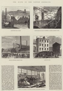 Zavargások a Cotton Districtsben (metszet) alkotó: English School