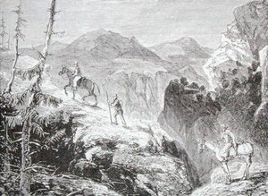 The Road to Honda, Kolumbia, Thomas Milner tiszteletes „The Gallery of Geography” című művéből, 1880 körül megjelent (metszet) alkotó: English School