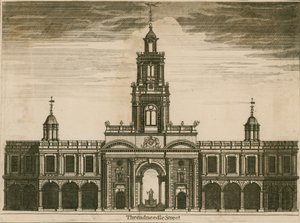 A Royal Exchange, Threadneedle Street, London alkotó: English School