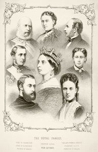 Viktória királynő királyi családja, William Hickman Smith Aubrey (1858-1916) „Anglia nemzeti és hazai története” című könyvéből, London, 1890 körül. alkotó: English School