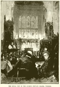 A királyi pad a Queens Private Chapel-ben, Windsor alkotó: English School