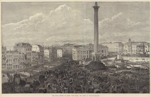 Királyi áttekintés az egyiptomi csapatokról, a jelenet a Trafalgar-téren (metszet) alkotó: English School