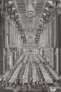 Királyi lakoma a Guildhallban 1837. november 9-én alkotó: English School